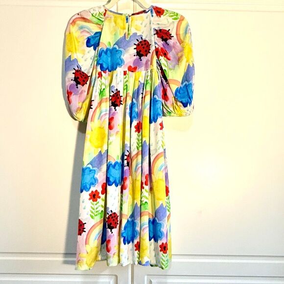 NWT Stella McCartney Kids dress, lady bug and multicoloured print.  Size 10 - Picture 6 of 12